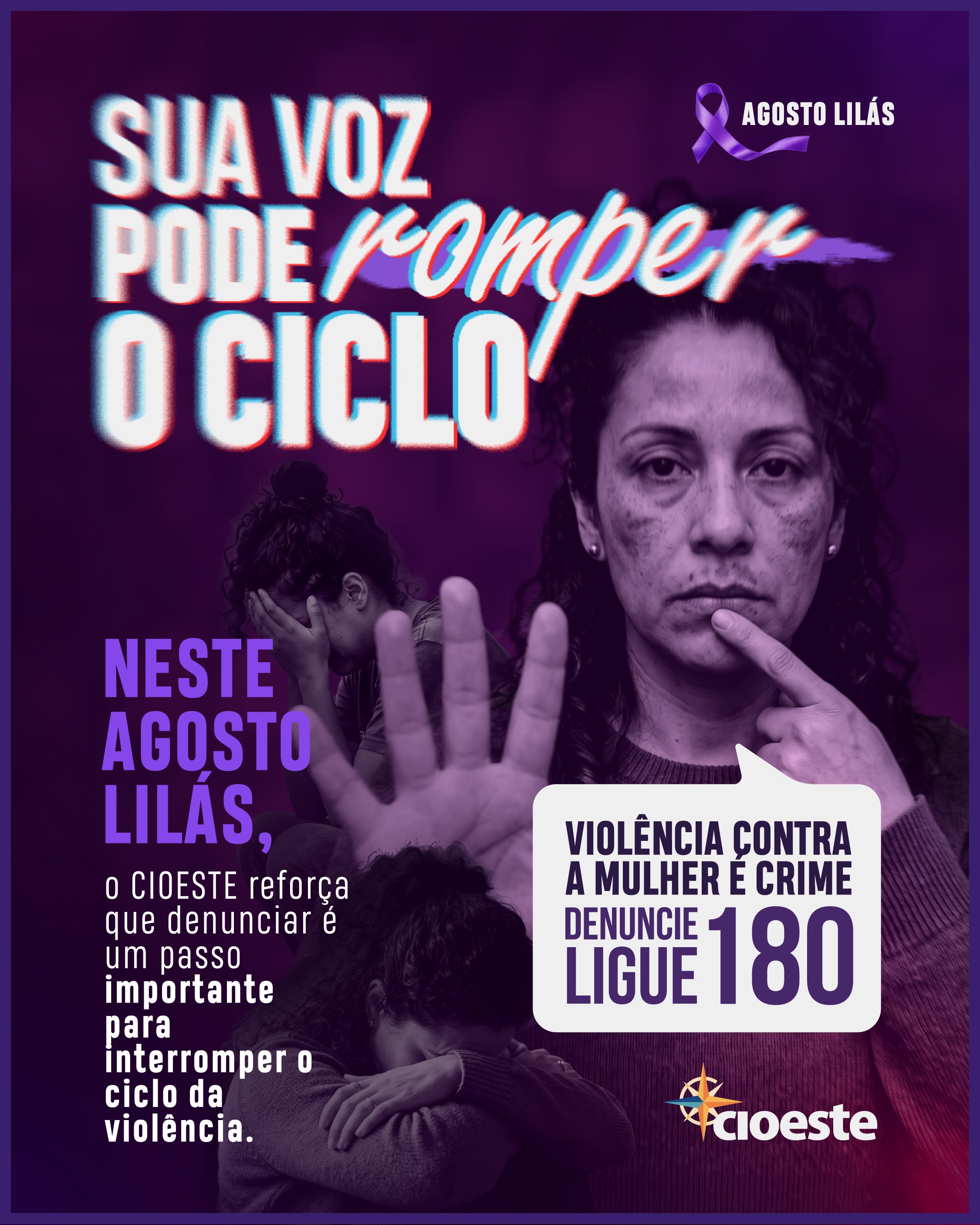 Agosto Lilás do CIOESTE square banner 1