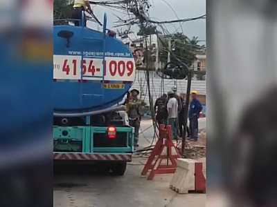Agentes de trânsito cortam cabos de telefonia e internet em Alphaville