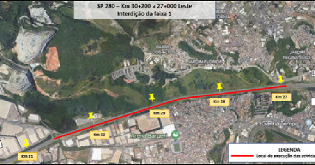 Para avanço das obras na Castello Branco, CCR ViaOeste realiza novas intervenções