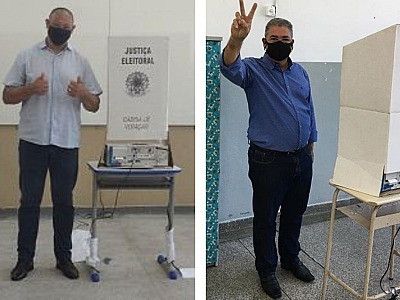 Concorrentes Reinaldo Monteiro, Baltasar Rosa e Julio Leal já votaram