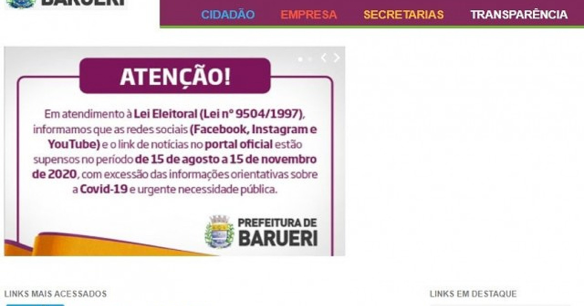 Em Barueri, durante período pré-eleitoral, informações podem ser solicitadas com órgão público