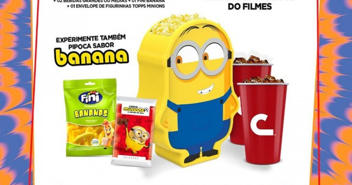 Cinemark aposta em combo com pipoca sabor banana para “Minions 2”