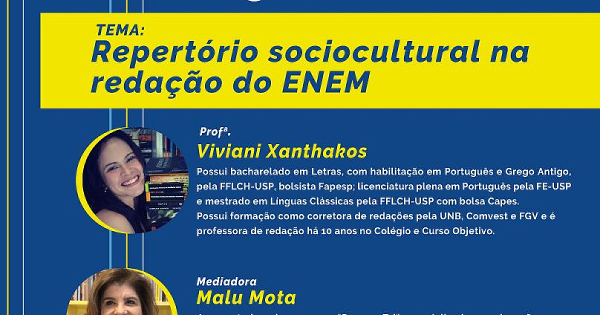UNIP e Objetivo realizam live com dicas sobre a redação do Enem