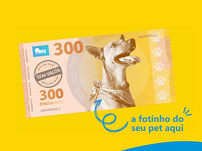 Petz cria nota de R$ 300 com vira-lata caramelo para auxiliar ONGs de adoção de animais