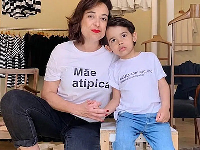 Mona Camargo e seu filho Salvador