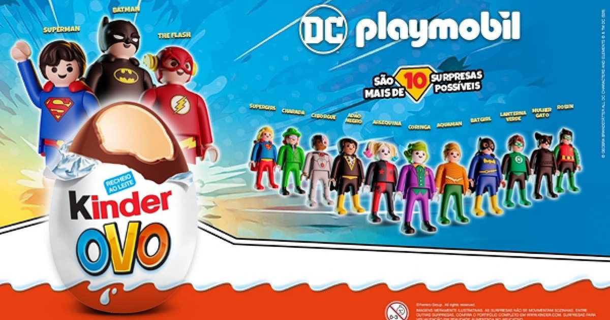 Kinder Ovo lança coleção DC Playmobil no Brasil