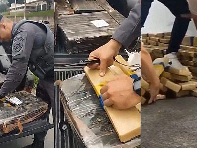 O carro e a droga foram apreendidos para perícia, o motorista foi conduzido à Delegacia da Polícia Federal em São Paulo