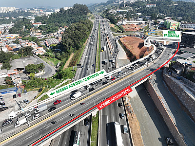 Com a intervenção, a calçada situada no sentido Estrada dos Romeiros/Rotary será permanentemente interditada