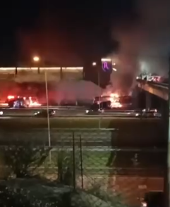 Ônibus pega fogo e interdita a Castello em Barueri na noite de quarta (15)