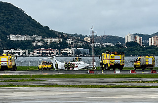 Jatinho saiu da pista do Aeroporto Santos Dumont, no Rio de Janeiro, nesta quinta-feira (27)