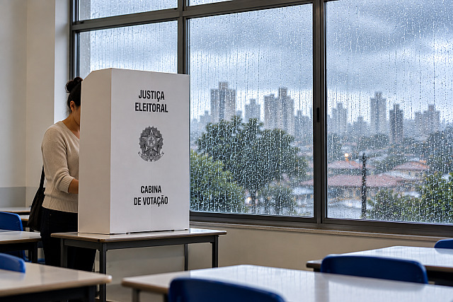 Domingo de eleição terá pancadas de chuva na região